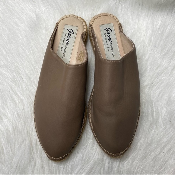 Gaimo Espadrilles Leather Almond Toe Mules Sandals Size EU37 US 6.5 - Picture 4 of 10